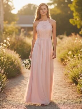 10 Lela Rose Bridesmaid Chiffon Dress in Blush